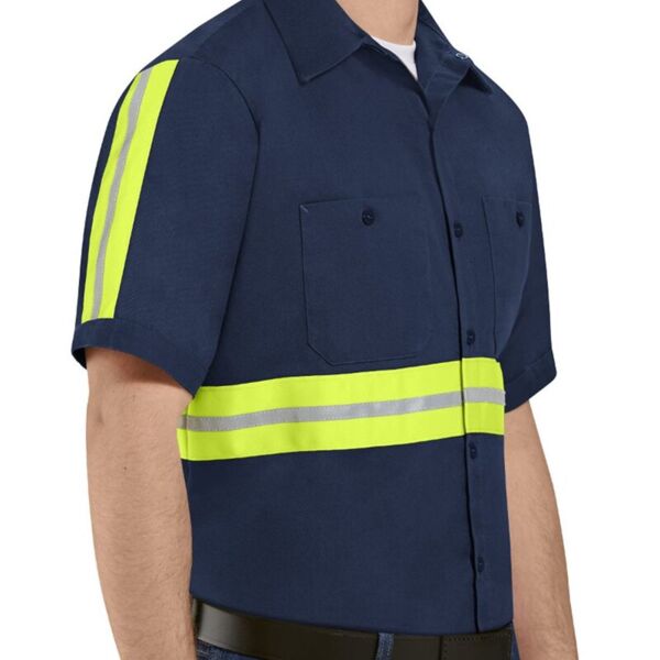 Enhanced Visibility Short Sleeve Cotton Work Shirt - Tall Sizes Thumbnail